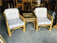 3 pc wicker patio set