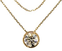14kt Gold 1.50 ct Diamond Solitaire Necklace