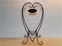 Black Rod Iron Welcome Plant Stand 16inWx10inDx30H