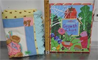 Handmade baby quilt, growth chart - info