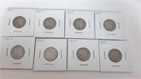 8 Buffalo Nickels. 1929-S, 1935-P, 1935-S, 1936-P