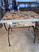 Vintage Iron Floral Table