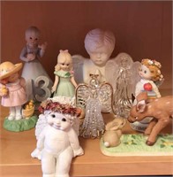 Lot of angels and girlish figurines