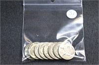 Bag Lot - 8 Silver 'War Time' Nickels