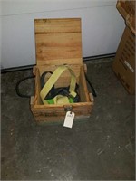WOODEN CRATE W/ DIVING WEIGHTS