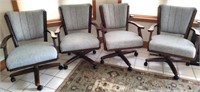 (4) Rolling Dining Room Chairs Good Condition