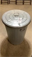 Galvanised trash can