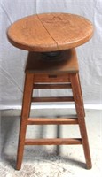 Vintage Oak printers/ draftsman adjustable stool.