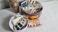 Sewing lot buttons, needles, more