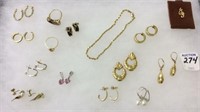 Group of 10 & 14 K Jewelry Including