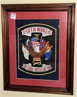 City of Mobile fire and rescue patch 7", framed
