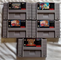 5 Super Nintendo Games MARIO Bubsy 1 & 2 - Tested