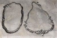 (2) Vintage Rhinestone Necklaces