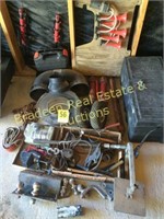 STOVE PIPE PARTS, LOG CHAIN, BALLS AND HITCHES,