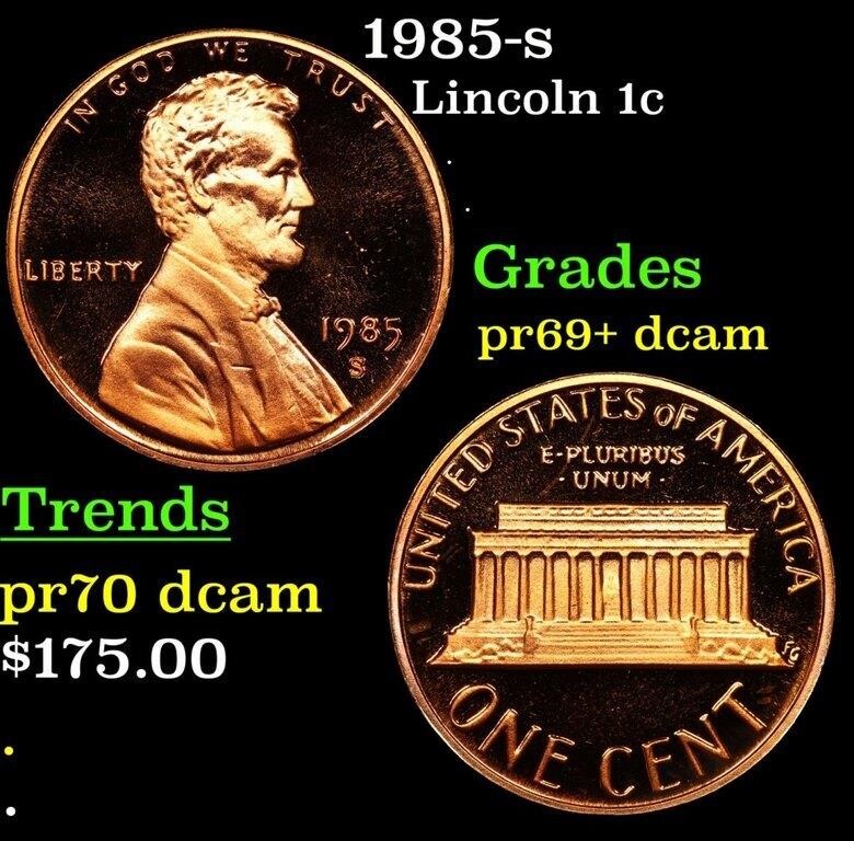 Proof 1985-s Lincoln Cent 1c Grades GEM++ Proof De