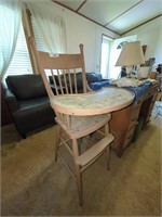 Vintage child's High Chair - carved wood high