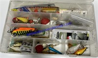 Box Of Different Kinds Of Lures And Bobbers