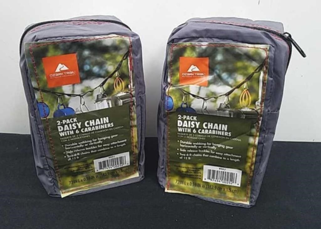Two new two pack daisy chains with six carabiners