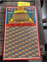 Vintage Gambling punchboard titled E-Z Pickens