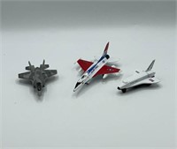 3 Die Cast Jets & Space Shuttle