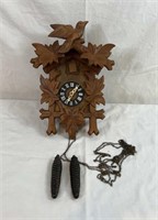 Wood Cockoo Clock w/ Weights-Switzerland