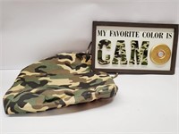 Camo Lot Sign and Purse