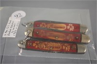 (3) Brownie Girl Scout Red Pocket Knives 1950-1973