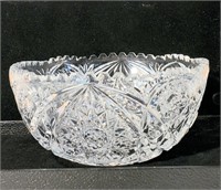 Old 9 inch Crystal Pressed Cut bowl