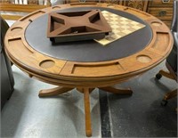 Hillsdale Poker Table with Leather Inset Top