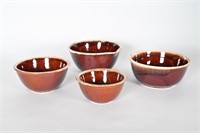 Hull Pottery USA Oven Proof Mixing Bowl Set