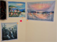 Seaside oil paintings on canvas (2) and