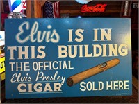 4ft x 30” Wooden Elvis Presley Cigar Sign