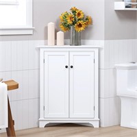 Spirich Floor Corner Cabinet  Bathroom  White