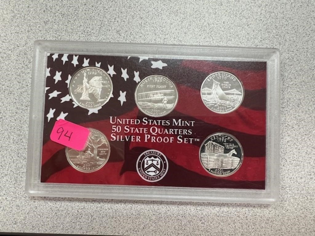 5-2001 Silver proof quarters