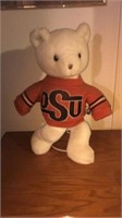 15 inch OSU bear on stand
