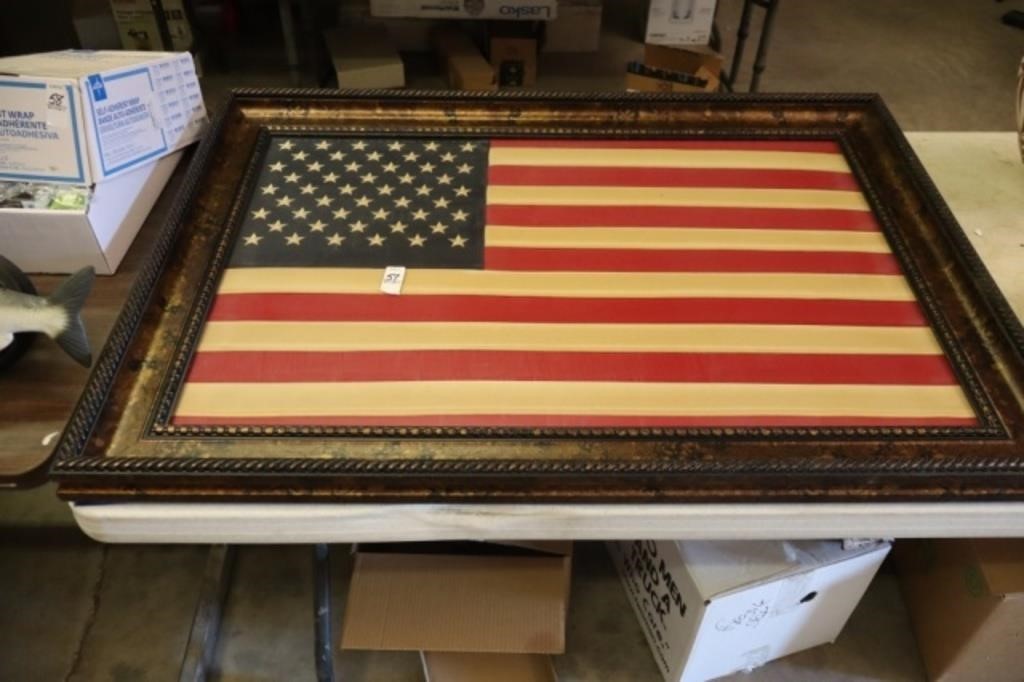 FRAMED AMERICAN FLAG 42X30