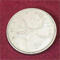 Silver 1966 Canada 25 Cent Coin