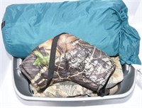 Plastic Tote w/Hunting clothing to include: