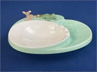 Ceramic ashtray with deer, oak leaf and acorn