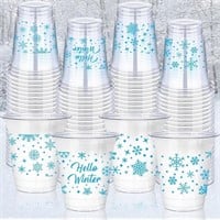 300 Pcs Disposable Cups  Snowflakes