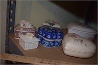Lot of Ceramic Jewelry Boxes