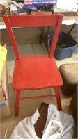 Small red decorative chair