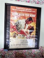 Framed " Gone With The Wind " Movie Poster