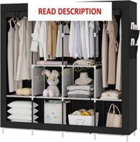 UDEAR Portable Wardrobe  6 Shelves  4 Sections