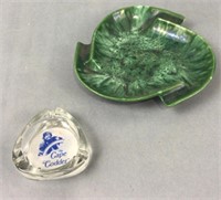 The cape cod def glass ashtray and Royal Haeger