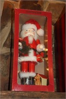 Santa Claus w/ a Dog Nutcracker (Approx. 15" Tall)