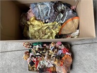 LARGE BOX OF DOLLS WITH MANY BROKEN