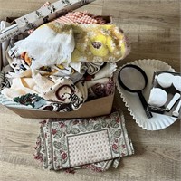 Dish Clothes, Magnifying Glass, Milk Glass