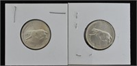 2 pcs 1967 CAD .25c Silver Coins