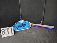 Pool Style Leaf Rake & 24" Brush